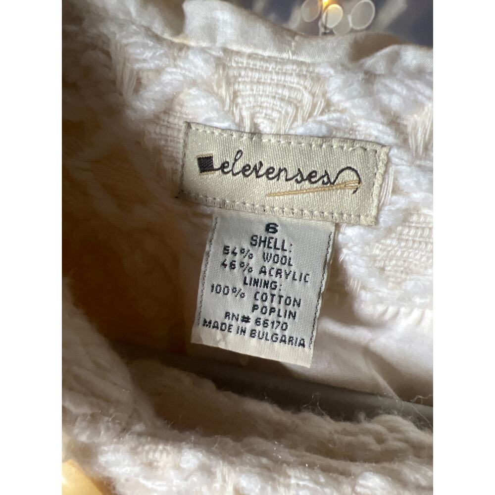 026 Elevenses Anthropologie Ivory Textured Hooded Coat Women’s 6 - Picture 2 of 6